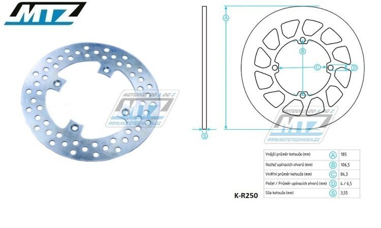 Kotouč brzd zadní 185 SUZUKI RM80 90-01